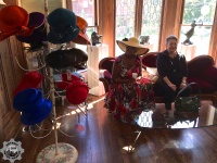 More traditional hats being admired by attendees