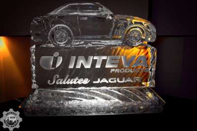 Inteva salutes Jaguar Ice Sculpture